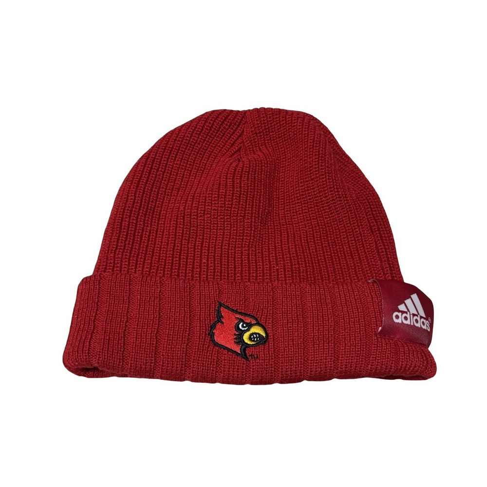 adidas Louisville‎ Cardinals Knit Beanie Hat Red *Flawed* Size OSFA